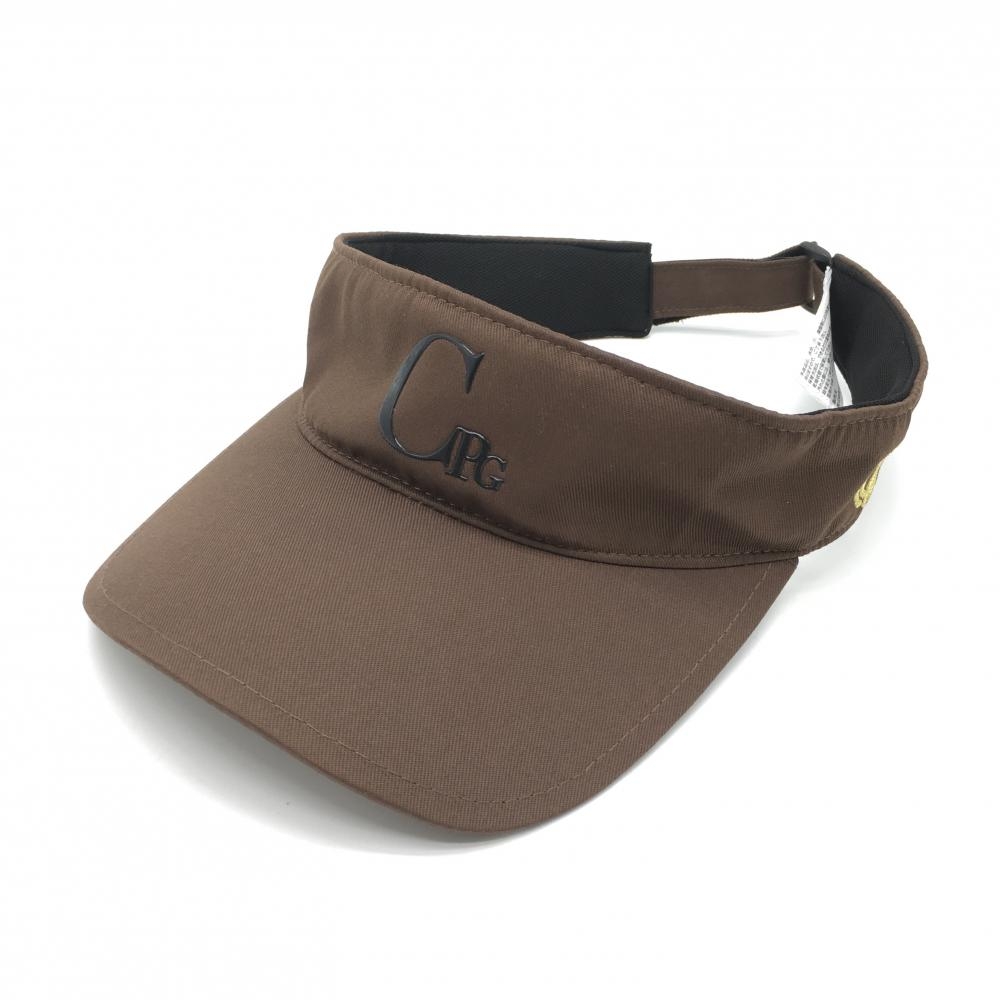 【美品】CPG サンバイザー ブラウン×黒 フロントロゴ  ゴルフウェア CPG