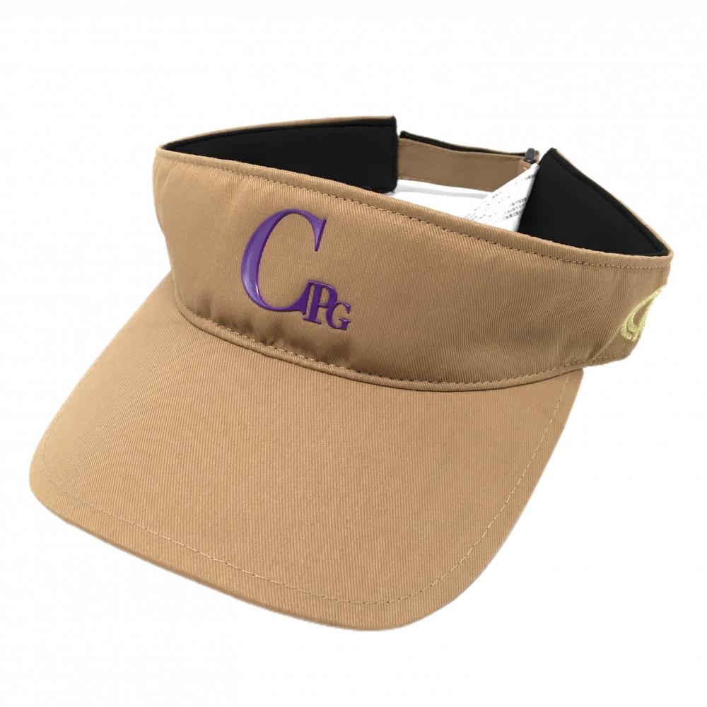 【新品】CPG サンバイザー ライトブラウン×パープル 立体ロゴ ONE   ゴルフウェア CPG