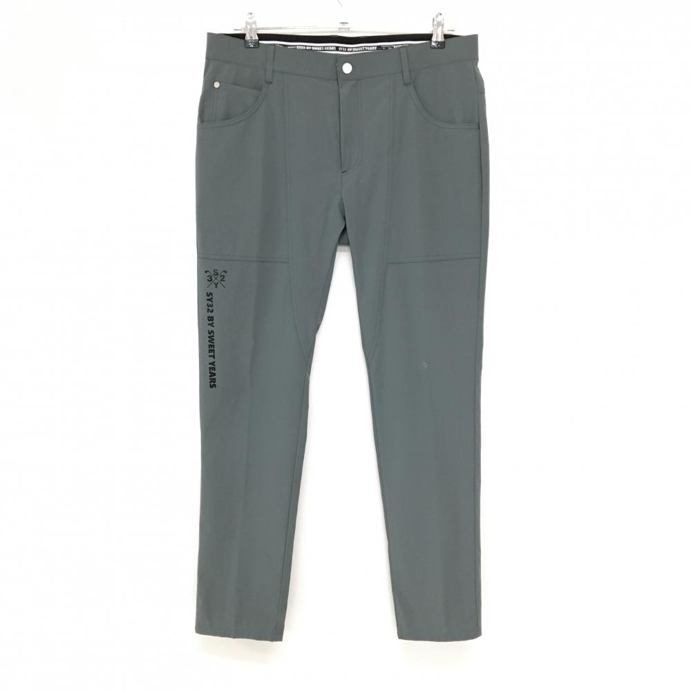 【美品】SY32 ナイロンパンツ グレー ストレッチ ロゴ黒 メンズ L ゴルフウェア SY32 BY SWEET YEARS