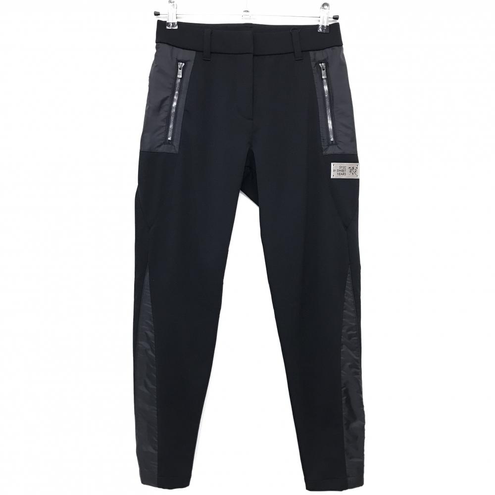 【新品】SY32 パンツ 黒 サイドロゴ ストレッチ レディース S ゴルフウェア 2024年モデル SY32 BY SWEET YEARS
