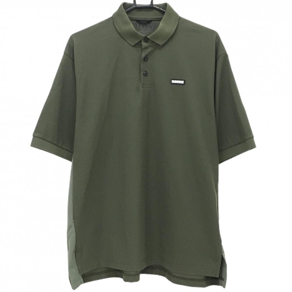 【超美品】TFW49 半袖ポロシャツ カーキ バックロゴ 襟ニット メンズ L ゴルフウェア 2023年モデル TFW49