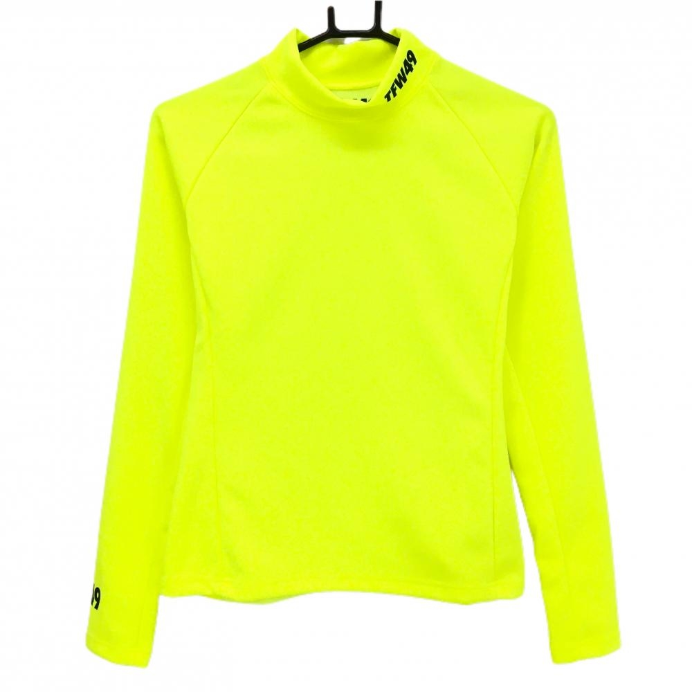 【未使用品】TFW49 長袖ハイネックシャツ 蛍光イエロー 裏微起毛 DRI-FIT ストレッチ レディース L ゴルフウェア TFW49