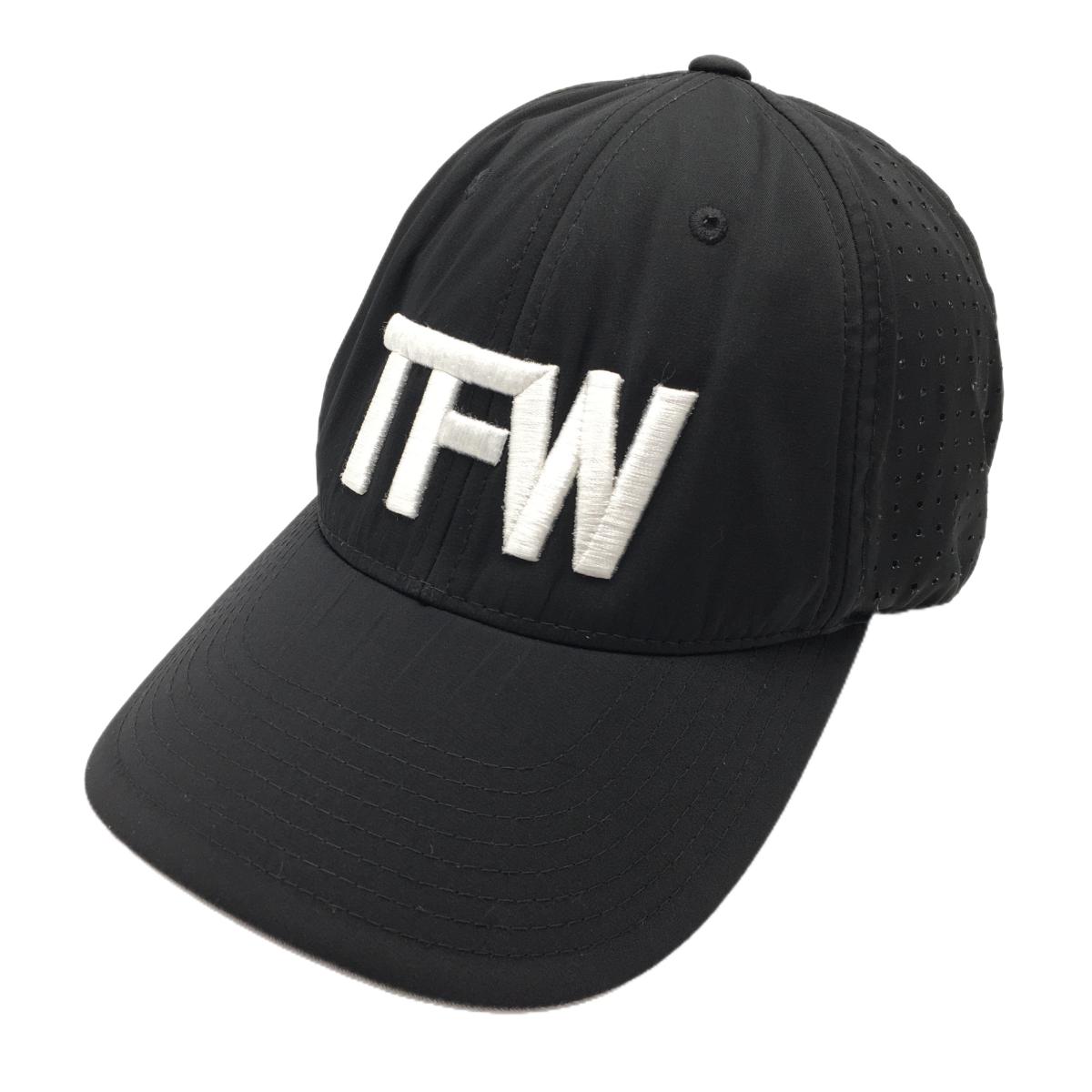 TFW49×DEVON&JONES キャップ 黒×白 一部パンチング 立体ロゴ  L-XL   ゴルフウェア TFW49