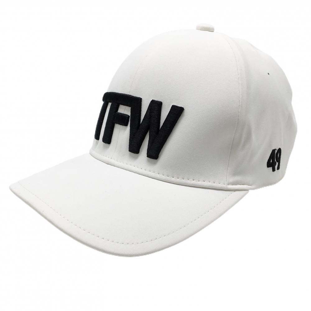 【美品】TFW49 キャップ 白×黒 立体ロゴ  F   ゴルフウェア TFW49