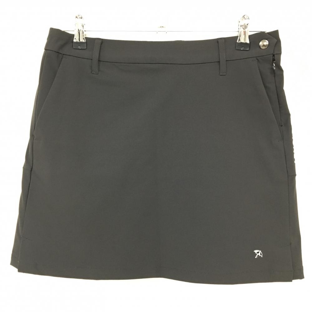 【超美品】アーノルドパーマー スカート ダークグレー サイドロゴ レディース 9(M) ゴルフウェア Arnold Palmer