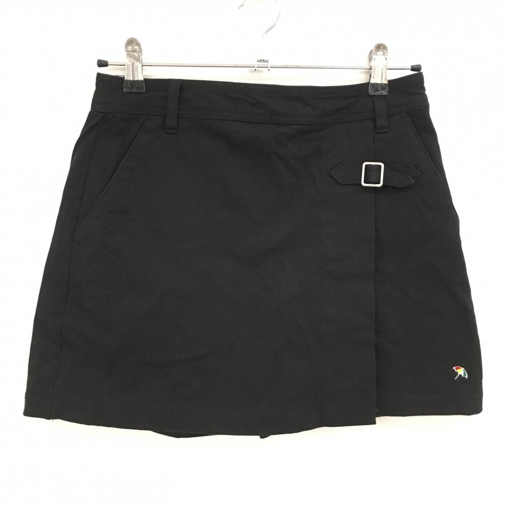 【美品】アーノルドパーマーゴルフ キュロットスカート 黒 ロゴ刺しゅう レディース S ゴルフウェア Arnold Palmer