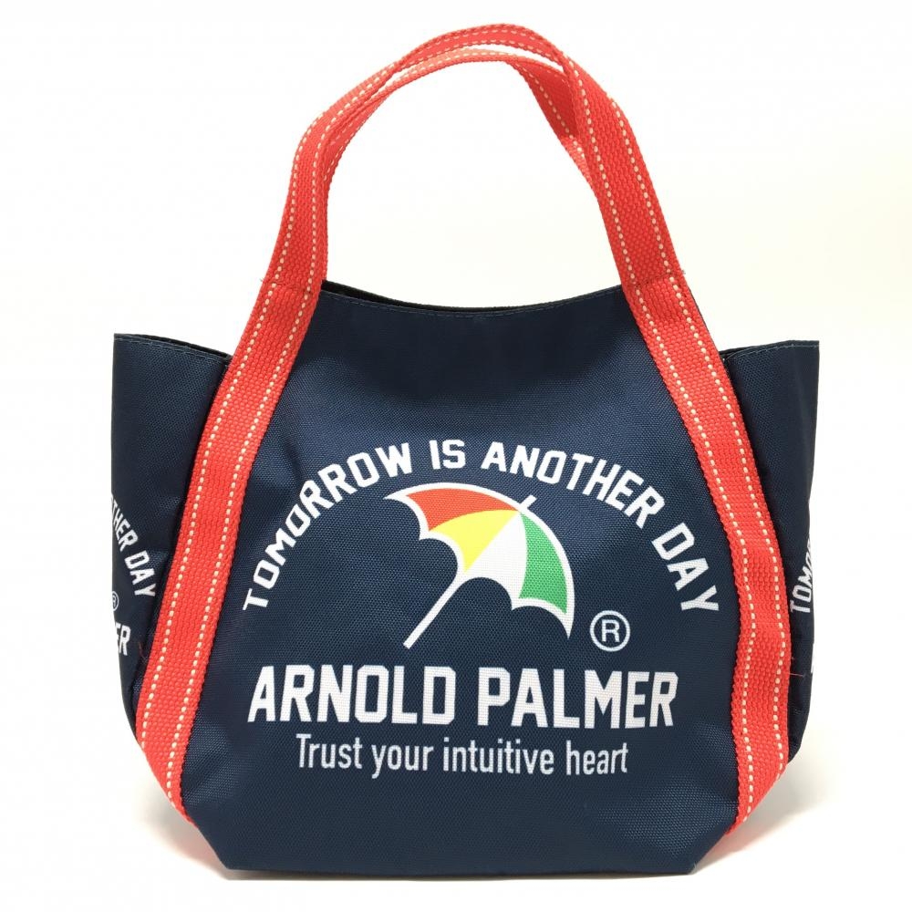 【美品】アーノルドパーマー カートバッグ ネイビー×レッド 内側ポケット ゴルフ Arnold Palmer