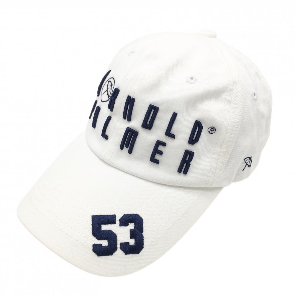 アーノルドパーマー キャップ 白×ネイビー ロゴ刺しゅう 57㎝-59㎝   ゴルフウェア Arnold Palmer