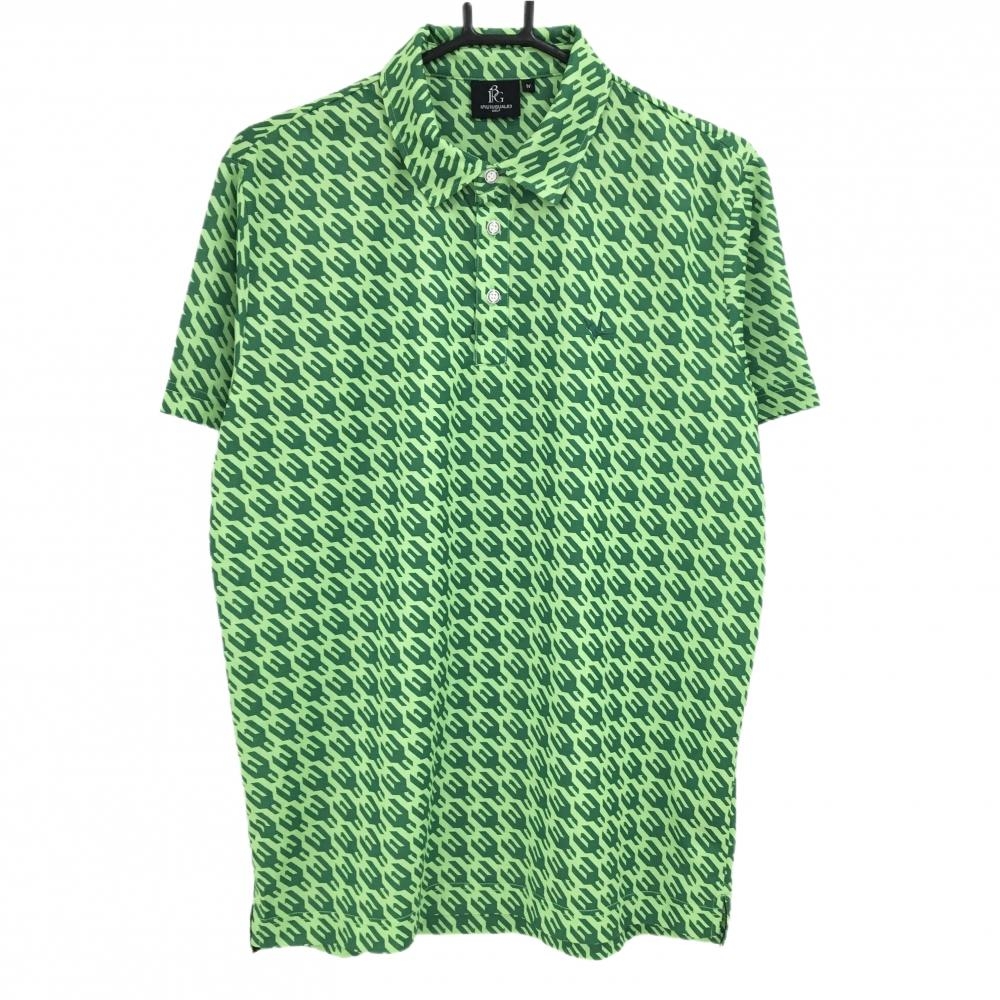 【超美品】ウノピゥウノウグァーレトレゴルフ 半袖ポロシャツ ライトグリーン×グリーン  メンズ IV(M) ゴルフウェア 1PIU1UGUALE3 