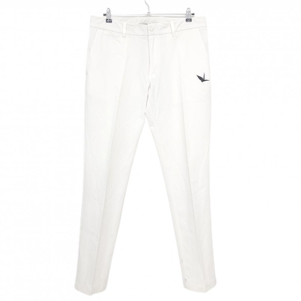 ウノピゥウノウグァーレトレ パンツ 白系×黒 ロゴ刺しゅう ストレッチ メンズ VI(XL) ゴルフウェア 1PIU1UGUALE3 