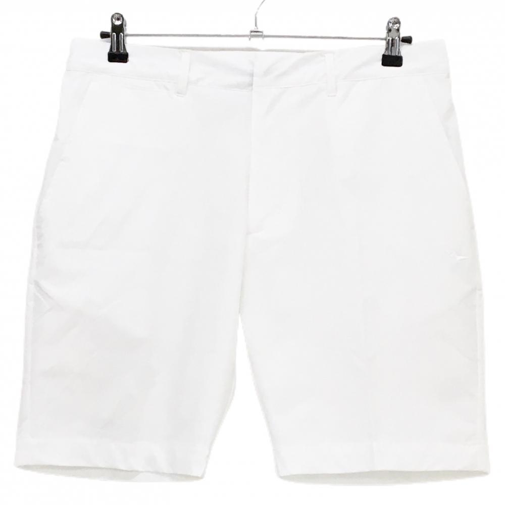 【超美品】ウノピゥウノウグァーレトレゴルフ ハーフパンツ 白 ロゴ刺しゅう ストレッチ メンズ V(L) ゴルフウェア 1PIU1UGUALE3 