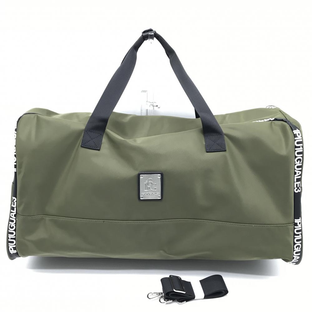 【超美品】ウノピゥウノウグァーレトレ 2WAYボストンバッグ カーキ×黒 ジップロゴ 内側複数収納 ゴルフ 1PIU1UGUALE3 