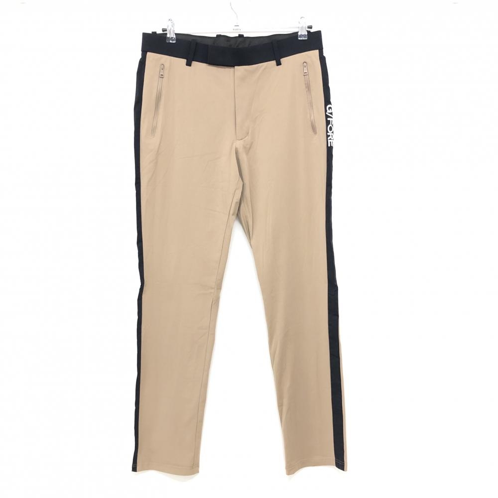 【美品】ジーフォア パンツ ベージュ系×黒 サイドライン ストレッチ メンズ 88 ゴルフウェア G/FORE