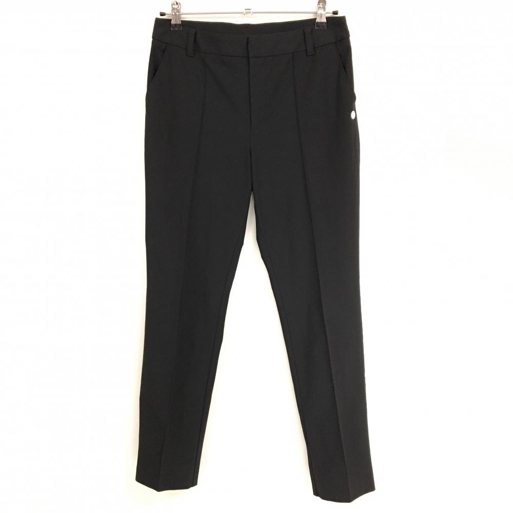 【美品】ジーフォア パンツ 黒 ロゴ白 ストレッチ レディース 40(L) ゴルフウェア G/FORE