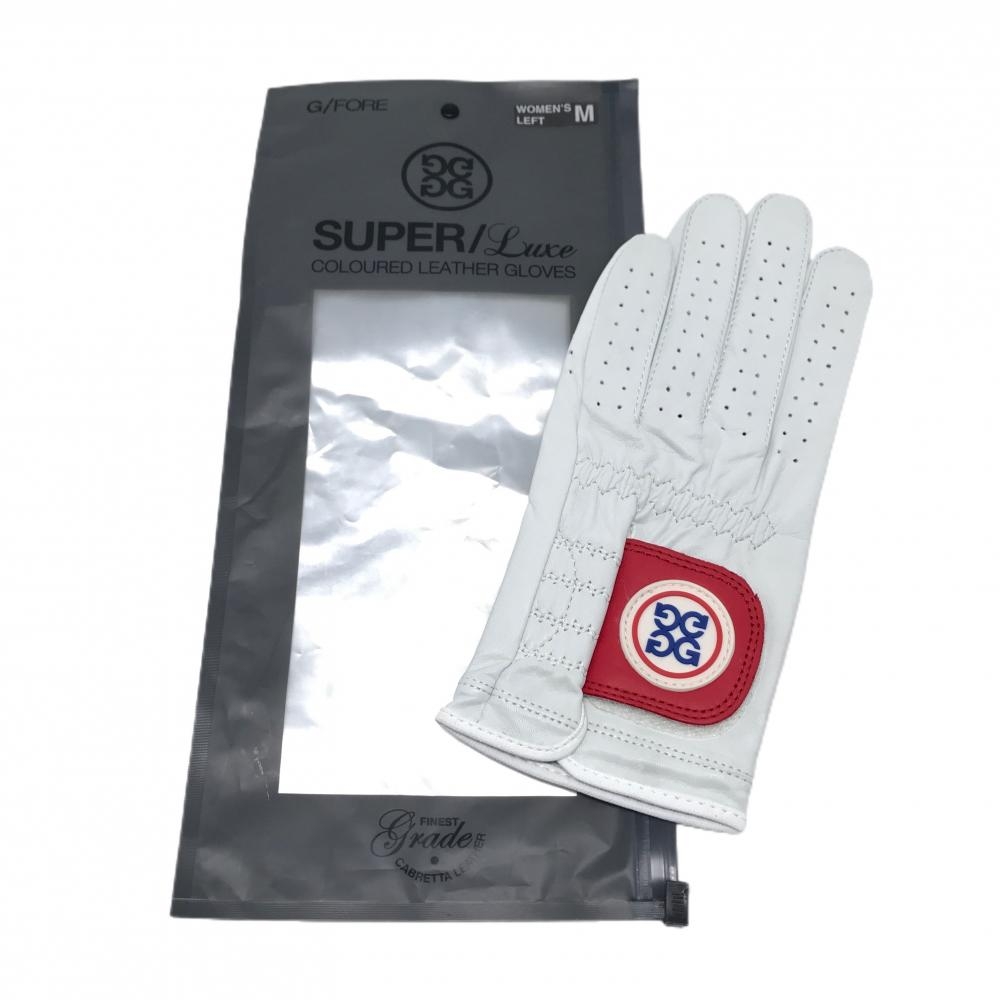 【新品】ジーフォア グローブ 白×レッド 左手用 レディース M ゴルフウェア G/FORE