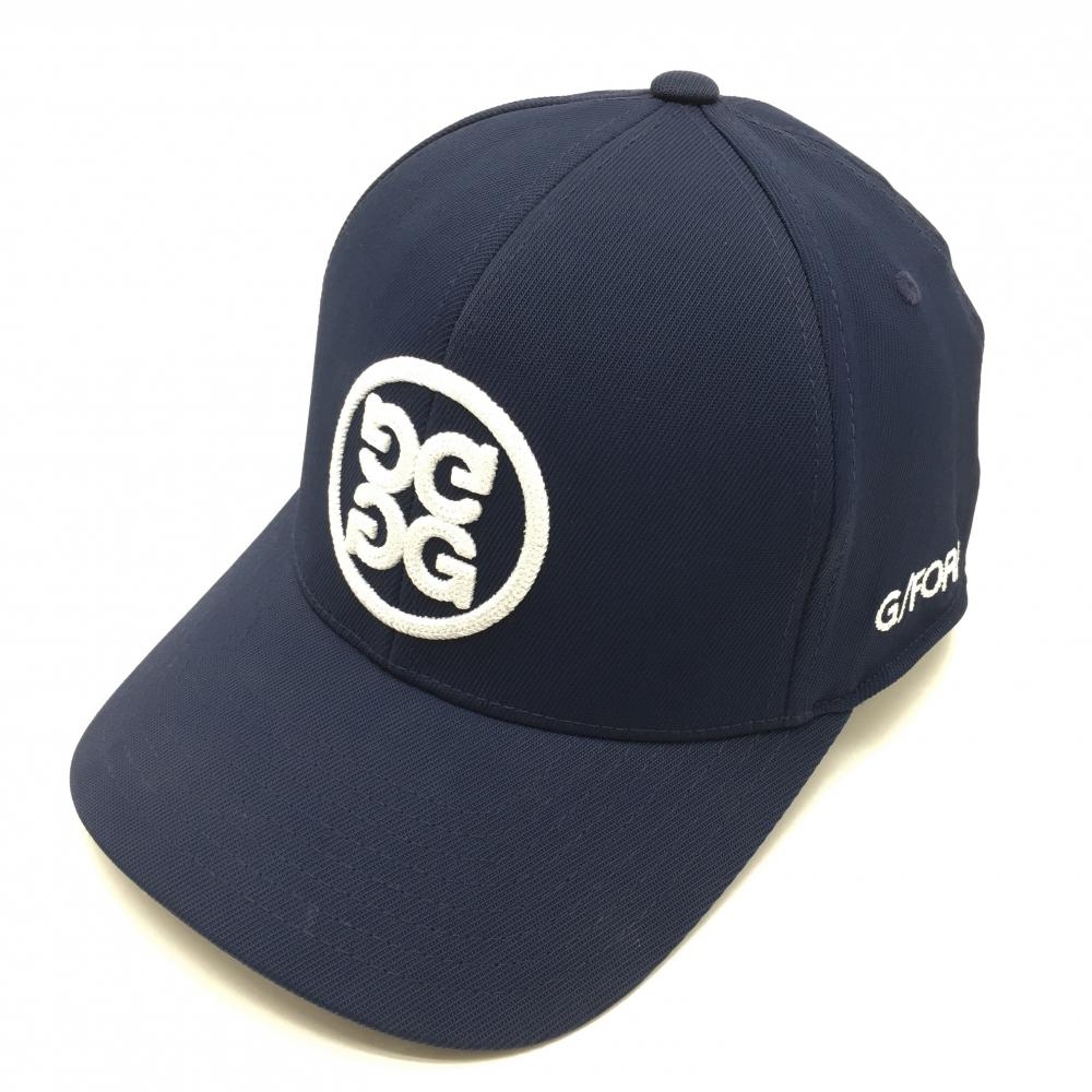 【美品】ジーフォア キャップ ネイビー×白 立体ロゴ刺しゅう 110   ゴルフウェア G/FORE