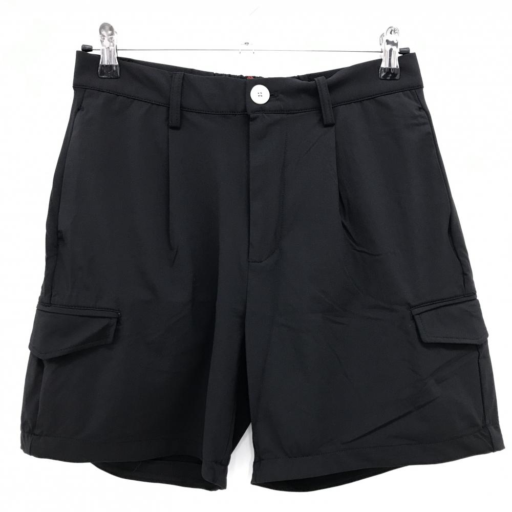 【新品】パームスアンドコー ハーフパンツ 黒 無地 ストレッチ メンズ L ゴルフウェア PALMS&CO