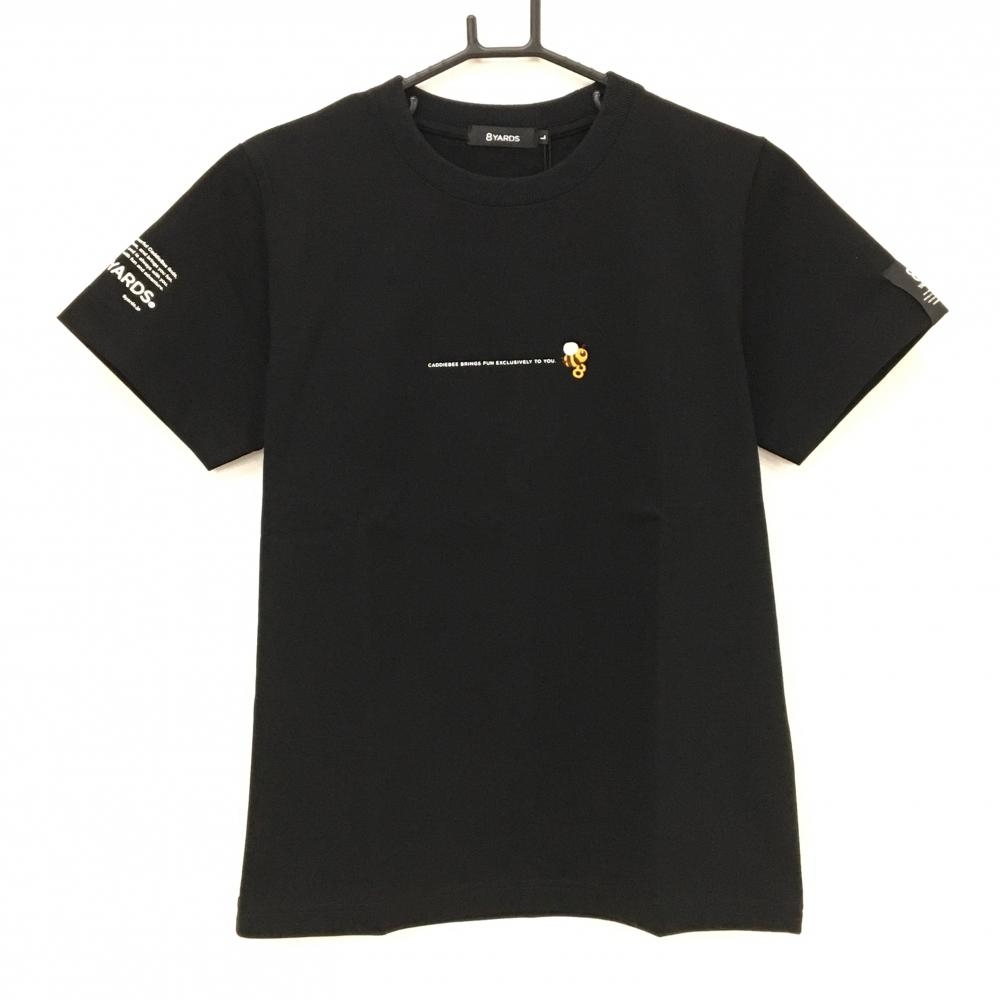 【新品】ハチヤーズ Tシャツ 黒 フロントロゴ オーガニックコットン レディース L ゴルフウェア 8YARDS