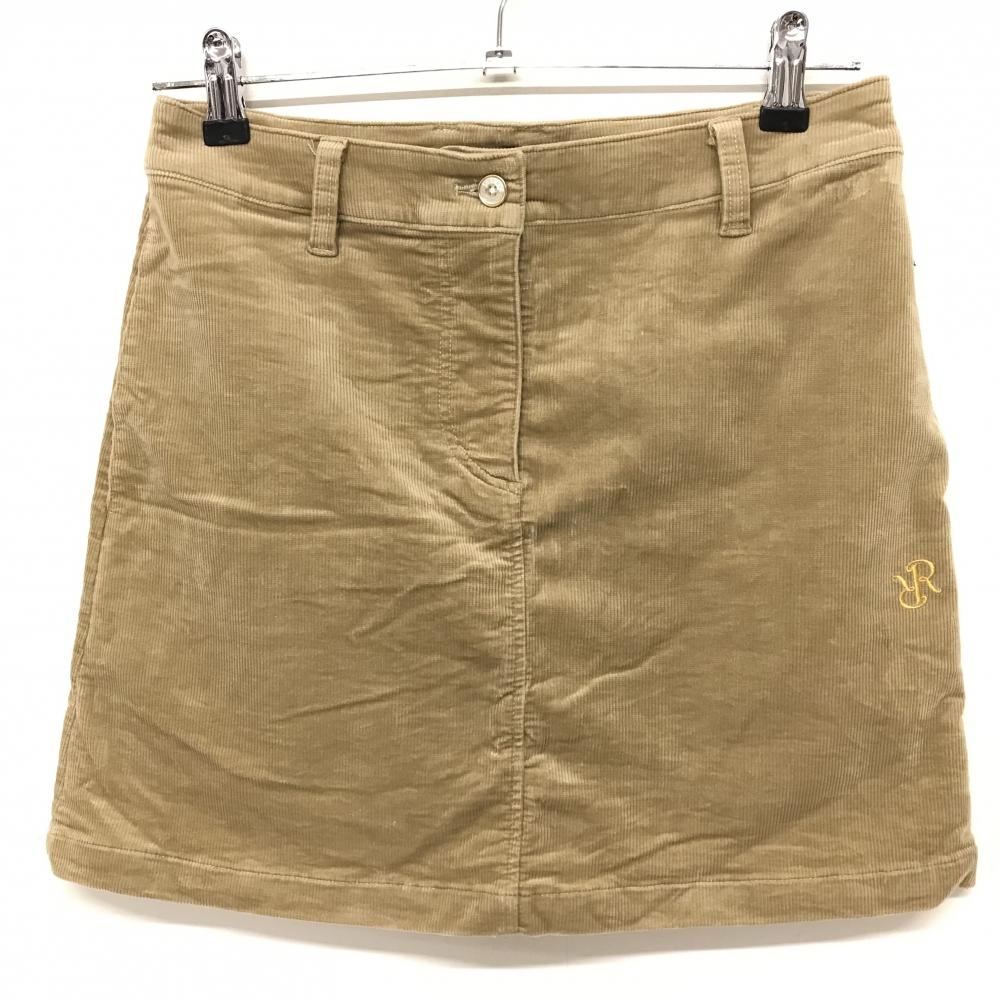 【美品】レザレクション コーデュロイスカート ベージュ ロゴ刺しゅう レディース  ゴルフウェア Resurrection