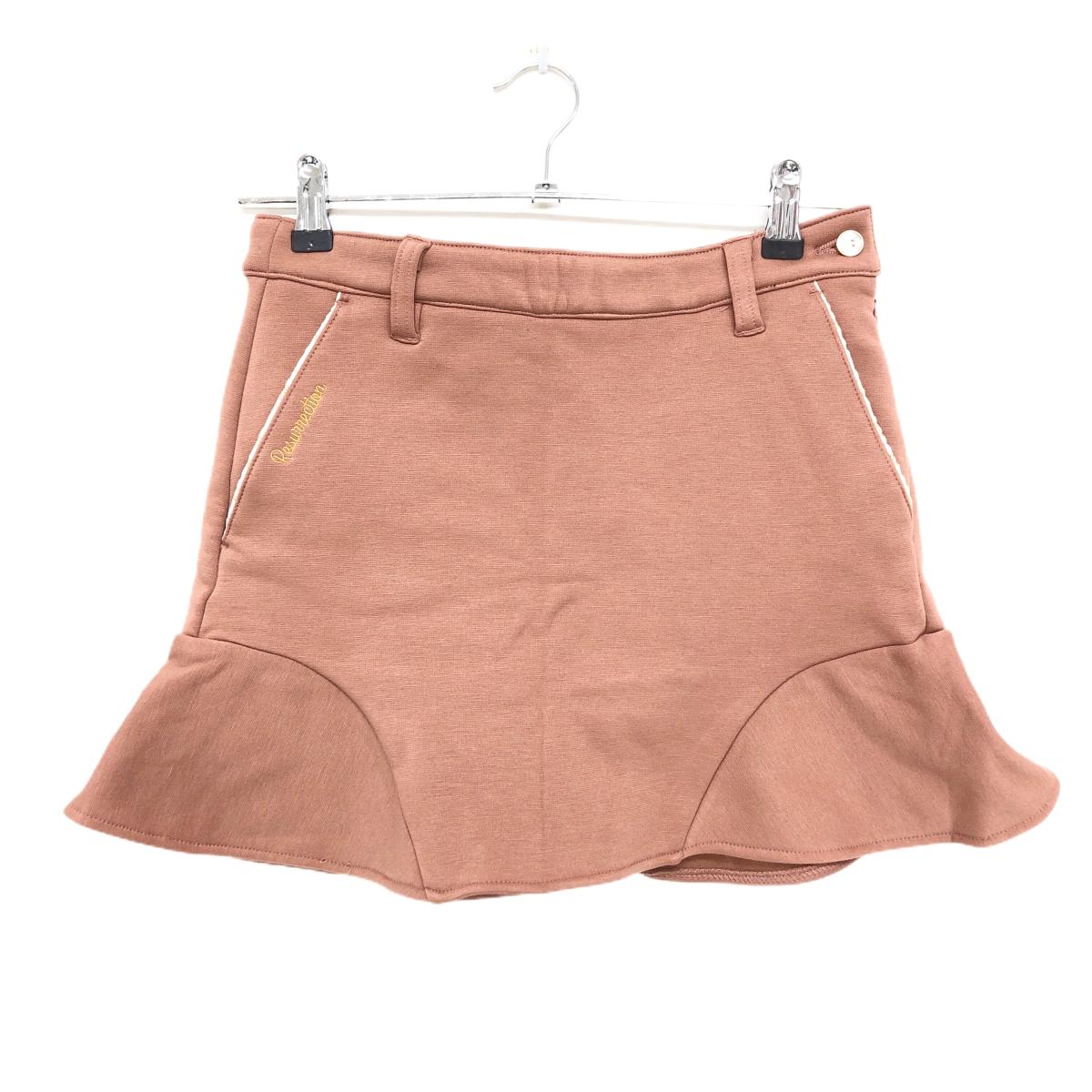 【超美品】レザレクション ストレッチスカート スモーキーピンク系 裏起毛 レディース XS ゴルフウェア Resurrection