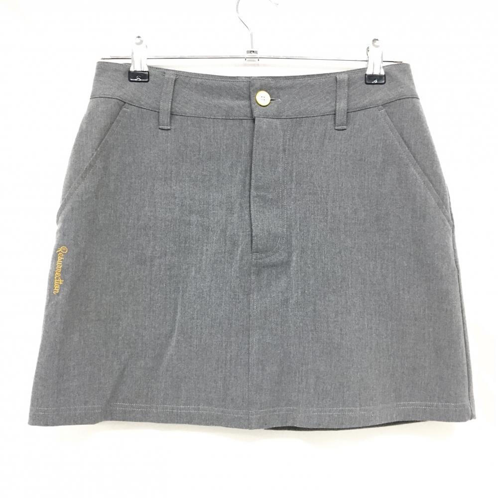 【超美品】レザレクション スカート グレー 後ベルト下総柄 レディース M ゴルフウェア Resurrection