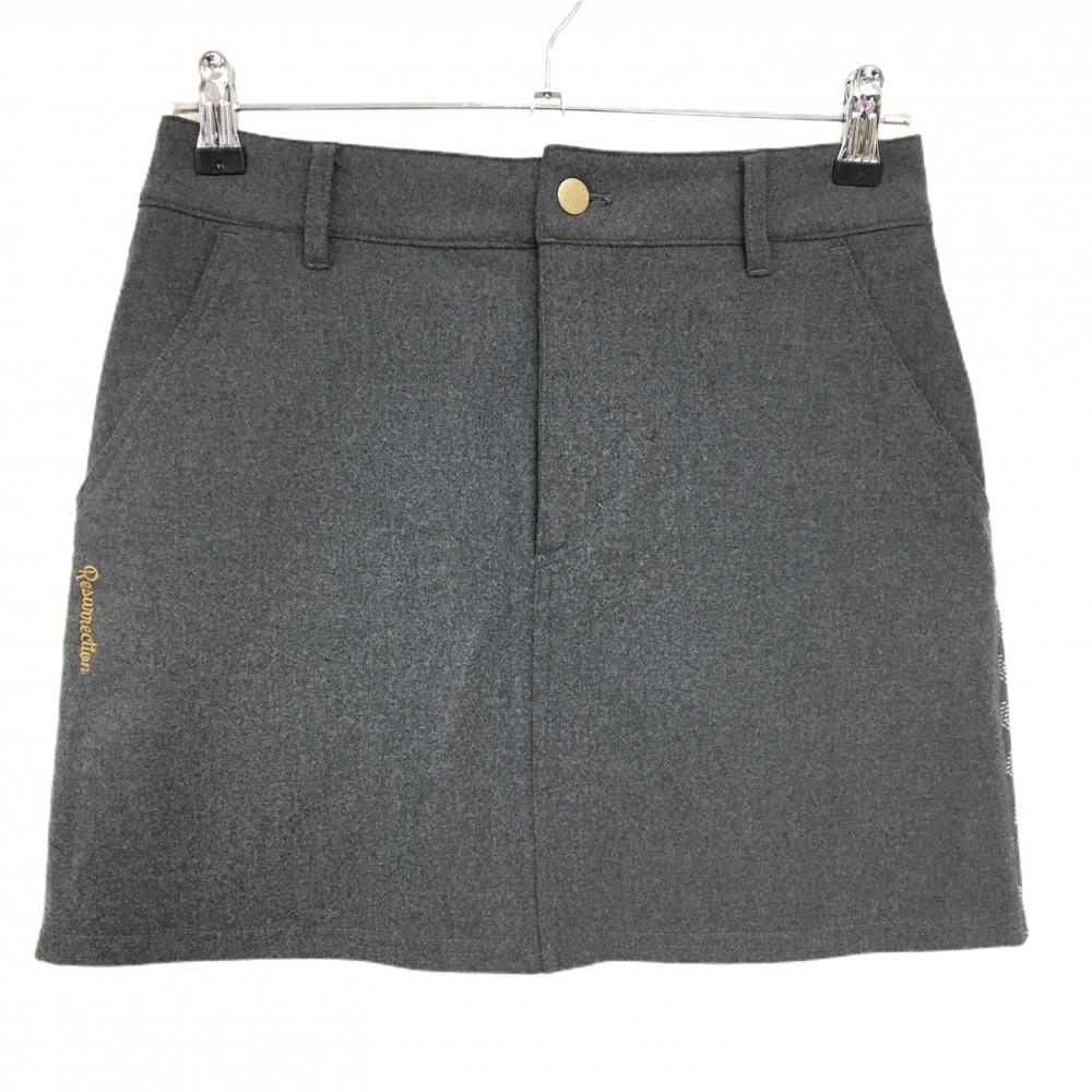 【超美品】レザレクション スカート グレー×白 背面総柄 レディース M ゴルフウェア Resurrection