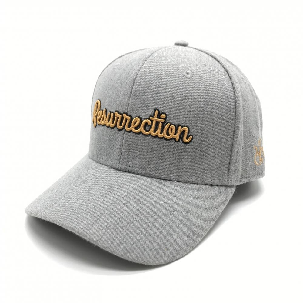 【美品】レザレクション キャップ グレー ロゴ刺しゅう ONE SIZE   ゴルフウェア Resurrection