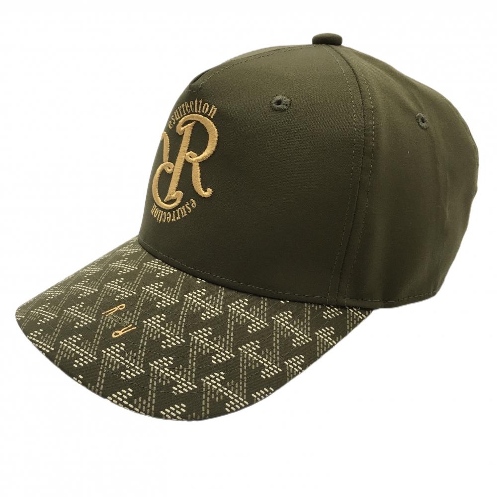 【超美品】レザレクション キャップ カーキ つば総柄  フリーサイズ   ゴルフウェア Resurrection