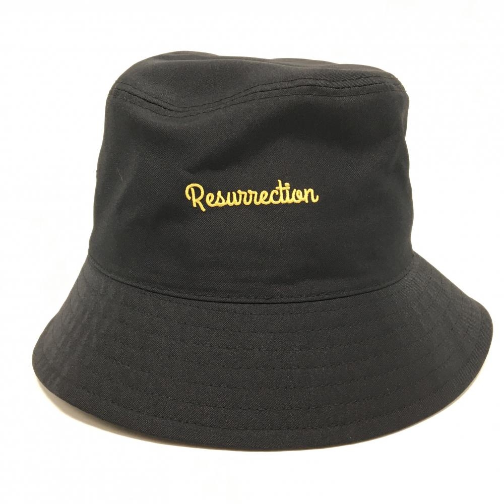 【超美品】レザレクション バケットハット 黒 ロゴ刺しゅう L   ゴルフウェア Resurrection