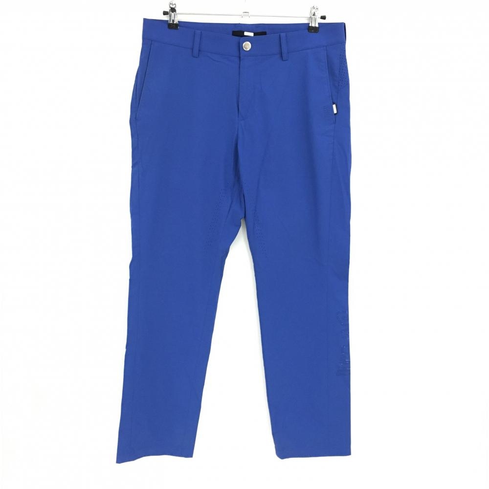 【美品】ワック パンツ ブルー ストレッチ パンチングロゴ メンズ 3(L) ゴルフウェア WAAC