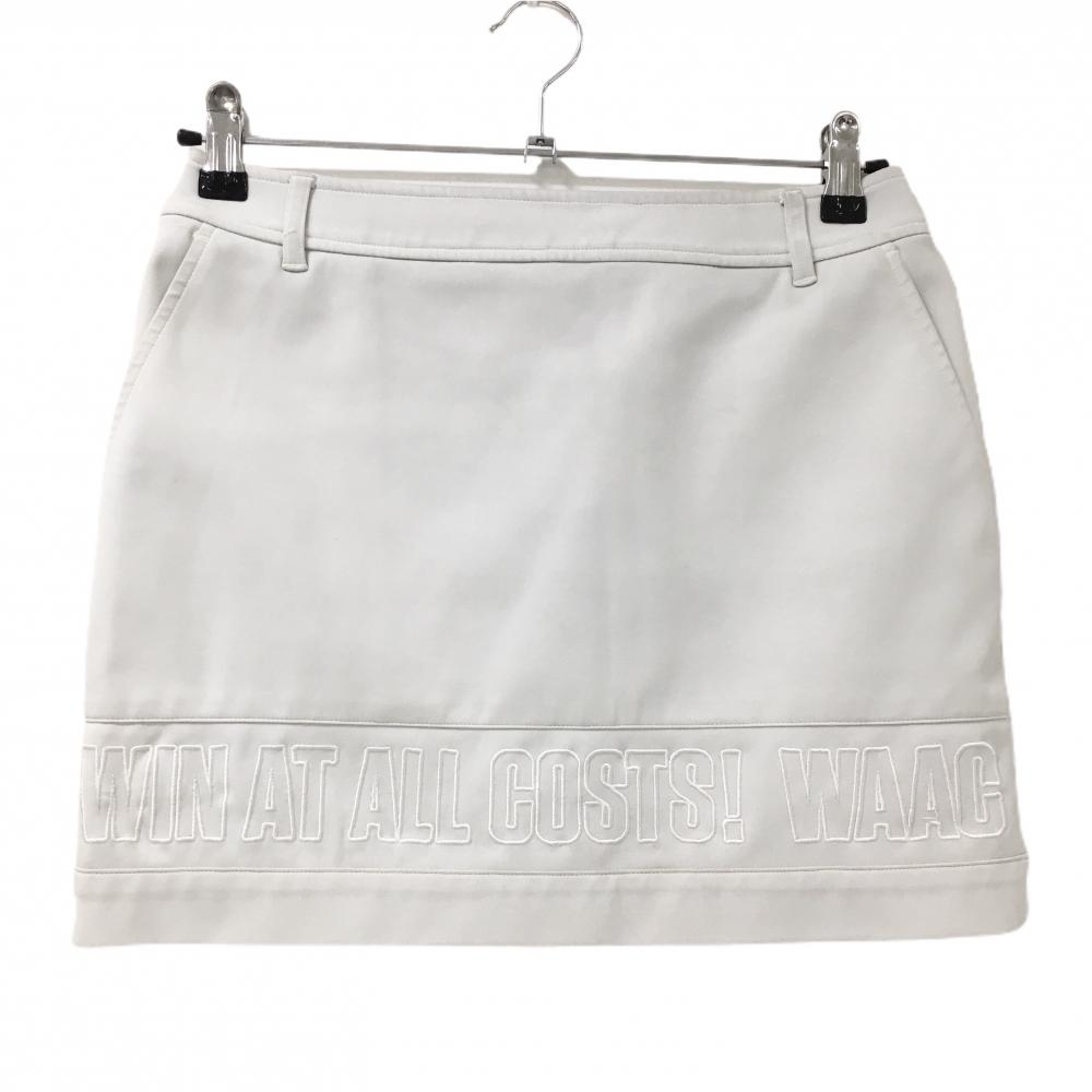 ワック スカート 白系 内側インナーパンツ 裾ロゴ刺しゅう レディース 2(M) ゴルフウェア WAAC